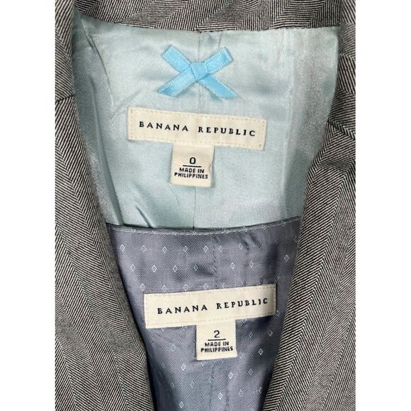 Banana Republic Women's 2-Piece Belted Blazer and Vest Set Lined Gray Size 0/2 - Picture 2 of 8